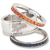 Logo Art TIG035CR-SZ6 Detroit Tigers DETROIT TIGERS TEAM LOGO CRYSTAL STACKED RING SET SIZE 6
