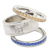 Logo Art ROY035CR-SZ6 Kansas City Royals 14K KANSAS CITY ROYALS TEAM LOGO CRYSTAL STACKED RING SET SI