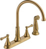 Delta 2497LF-CZ Faucet Cassidy, Two Handle Kitchen Faucet with Spray, Champagne Bronze