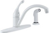 Delta 440-WH-DST  Collins Single Handle Kitchen Faucet with Spray, White