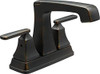 Delta 2564-RBTP-DST  Ashlyn Two Lever Handle Centerset Bathroom Faucet with Plastic Pop-Up Drain, Venetian Bronze
