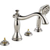 Delta T4797-PNLHP  Cassidy Roman Bathtub Faucet with Hand Shower Trim without Handles, Polished Nickel