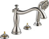 Delta T4797-SSLHP  Cassidy Roman Bathtub Faucet with Hand Shower Trim without Handles, Stainless
