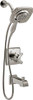 Delta T17464-SS-I Faucet Ashlyn 17 Series Dual-Function Tub and Shower Trim Kit with 2-Spray Touch-Clean In2ition 2-in-1 Hand Held Shower Head with Hose, Stainless (Valve Not Included)