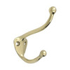 Deltana CAHH3U3-UNL  Coat & Hat Hook, Unlacquered Bright Brass - Solid Brass
