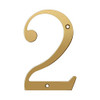 Deltana RN6-2  Solid Brass 6-Inch House Number 2 Board