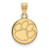 LogoArt GP037CU NCAA Clemson Tigers 1/2 Small Disc Gold Plated Sterling Silver Pendant, One Size