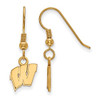 LogoArt GP006UWI Wisconsin Extra Small (3/8 Inch) Dangle Earrings Wire (Gold Plated).