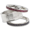 Logo Art BRA035CR-SZ8 Atlanta Braves ATLANTA BRAVES TEAM LOGO CRYSTAL STACKED RING SET SIZE 8