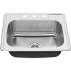 American Standard Colony Sb Topmt Ss Sink, 3 Hole W/Drain Stainless Steel American Standard 20SB.8252283S.075