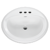 American Standard 491.019.020 0 Rondalyn Self-Rimming Countertop Sink with 4-Inch Faucet Spacing and Tapered Edges for Style, White