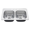 American Standard 20DB.8332283S Colony Top Mount 33X22 Double Bowl 3-Hole Kitchen Sink Stainless Steel 20DB8332283S075