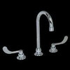 American Standard 6545.170.002  Monterrey Widespread Faucet with Limited Swing Gooseneck Spout and VR Wrist Blade Handles Less Drain, Polished Chrome