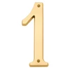 Baldwin 90671003 Estate 90671.003.CD Solid Brass Traditional House Number One in Polished Brass, 4.75"