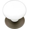 Emtek 86001US26 EMT 86001 US26 ICE WHITE PORCELAIN 1.375 IN CAB KNOB