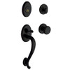 Baldwin 85315190ENTR 85315.ENTR Logan Single Cylinder Handleset with Classic Interior Knob, Satin Black