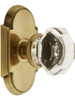 Emtek 8208OTUS7 Arched Rosette Set With Old Town Crystal Knobs Privacy In Antique Brass. Doorsets.