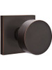 Emtek 5110ROUUS10B Square Rosette Door Set With Disc Knobs Passage in Oil Rubbed Bronze