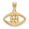 LogoArt GP019UND Sterling Silver w/GP University of Notre Dame Pendant in Football.