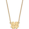 LogoArt GP015UND-18 Sterling Silver w/GP University of Notre Dame Small Pendant w/ Necklace.