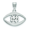 LogoArt SS019UND Sterling Silver University Of Notre Dame Inside Football Pendant.