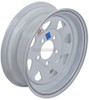 AMERICAN TIRE & WHEEL 5807731 Trailer Wheel Rim #341 13x4.5 13" 5 Bolt Hole 4.5" OC White Steel Spoke w/Stripe