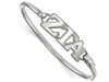 LogoArt SS009ZTA-7 Sterling Silver LogoArt Zeta Tau Alpha Small Hook and Clasp Bangle