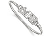 LogoArt SS009DPH-7 Sterling Silver LogoArt Delta Phi Epsilon Small Hook and Clasp Bangle