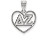 Sororities SS008DZ Sterling Silver LogoArt Delta Zeta Heart Pendant