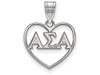Sororities SS008ASI Sterling Silver LogoArt Alpha Sigma Alpha Heart Pendant