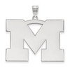 LogoArt SS005UM Michigan Extra Large (1 Inch) Pendant (Sterling Silver)