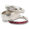 Logo Art RWI035CR-SZ6 Detroit Red Wings DETROIT RED WINGS TEAM LOGO CRYSTAL STACKED RING SET SIZE 6