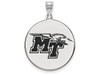 LogoArt SS003MTS Sterling Silver LogoArt Middle Tennessee State U XL Enamel Disc Pendant