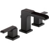 Delta Ara: Two Handle Widespread Lavatory Faucet -Metal Pop-Up with Channel Spout Matte Black Delta 3568LFBLMPU