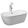 American Standard 2764014M203011 2764014M203.011 Cadet Freestanding Tub Kit with Satin Nickel Tub Filler, Arctic White