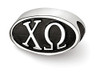 LogoArt CHO002BD-SS Sterling Silver LogoArt 15.25MM CHI OMEGA OVAL LETTERS BEAD