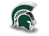LogoArt SS500MIS Sterling Silver LogoArt Michigan State U Spartan Head Enameled Logo Bead