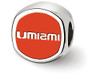 LogoArt SS501UMF University Of Miami U Cushion Shaped Double Logo Bead Charm