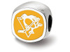 LogoArt SS501PEN Sterling Silver NHL LogoArt Pittsburgh Penguins Cushion Shaped Logo Bead