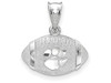 LogoArt SS506CU Sterling Silver Clemson University Paw Print Primary 3D Football with Logo Pendant Necklace w/Chain