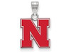 LogoArt SS091UNE Nebraska Small (1/2 Inch) Enamel Pendant (Sterling Silver)