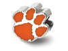 LogoArt SS500CU Sterling Silver LogoArt Clemson University Paw Print Enameled Logo Bead