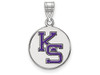 LogoArt SS072KSU Sterling Silver LogoArt Kansas State University Medium Enamel Disc Pendant
