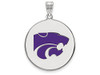 LogoArt SS070KSU Sterling Silver LogoArt Kansas State University Large Enamel Disc Pendant
