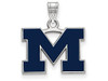 LogoArt SS061UM Sterling Silver LogoArt Michigan (Univ Of) Small Blue Enamel Pendant