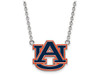 LogoArt SS078AU-18 Sterling Silver LogoArt Auburn University Large Enamel Pendant w/Necklace
