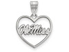 LogoArt SS066UMS Sterling Silver LogoArt University of Mississippi Pendant in Heart