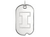 LogoArt SS028UIL Sterling Silver LogoArt University of Illinois Large Dog Tag