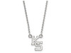 LogoArt SS056KSU-18 Sterling Silver LogoArt Kansas State University Small Pendant w/Necklace