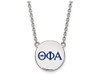 LogoArt SS028TPA-18 Sterling Silver LogoArt Theta Phi Alpha Small Enl Pend w/Necklace